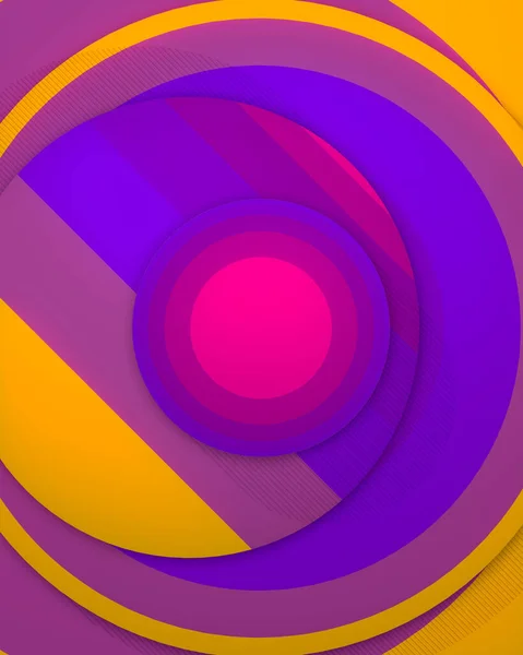Moderne 3D weergave illustratie met een diagonale trendy gradiënt. Gladde, harmonieuze meerkleurige cirkels — Stockfoto