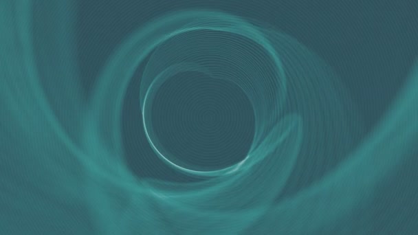 Wavy swirl of moving lines on a dark green background. 3d render loop animation — Video Stock