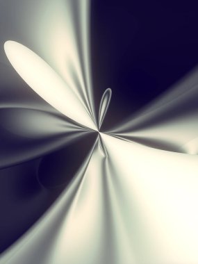 Parlak metalik yüzeyi olan dalgalı bir tünel. Soyut 3D canlandırma sanatı arka planı. İş ağı konsepti. Dalga deseni. Dijital illüstrasyon