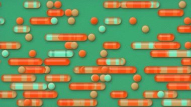 Renkli geometrik şekillerin 3 boyutlu canlandırma döngüsü 4K UHD