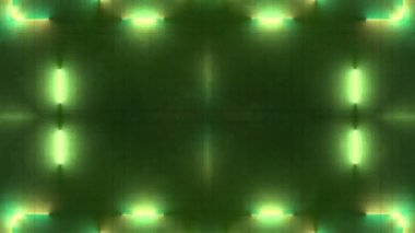 Flüoresan lambaların hareketi kaleydoskopik desen. 3d canlandırma döngüsü canlandırması