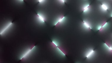 Koyu beton yüzey üzerinde floresan lambaların hareketi 3D canlandırma döngüsü