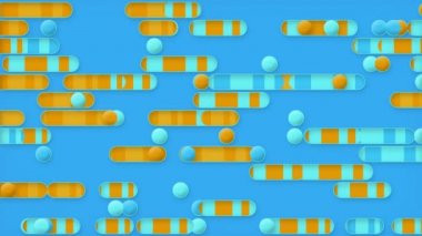 Moda eğilimli renkli geometrik şekillerin hareket şekli. 3D görüntüleme arkaplanı. Soyut asgari tarz. Şablon tasarımı. Dijital dikişsiz döngü animasyonu. 4K, Ultra HD çözünürlüğü