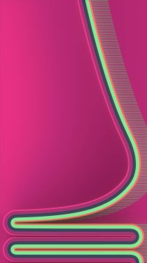 Çok renkli çizgilerin soyut renkli akışı. Sanat tarzında kıvrımlı akış. Modern yaratıcılık geçmişi. Moda tasarımı. 3d dijital resimleme