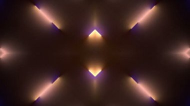 Hareket halindeki floresan lambaların kaleydoskopik deseni 3D canlandırma döngüsü canlandırması