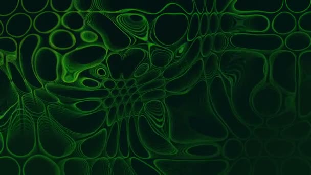 Movement pattern of green geometric shapes contours 3d rendering loop animation — Stock Video