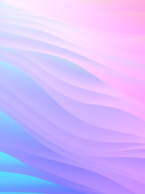 Soyut modern pürüzsüz dalgalar üç boyutlu dijital illüstrasyon oluşturur. En az sanat tarzı. Moda holografik eğimli tasarım şablonu. Sıvı akış efekti