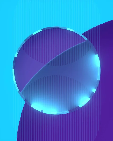 Digitale Illustratie Van Abstracte Geometrische Vorm Met Een Lichtgevende Ring — Stockfoto