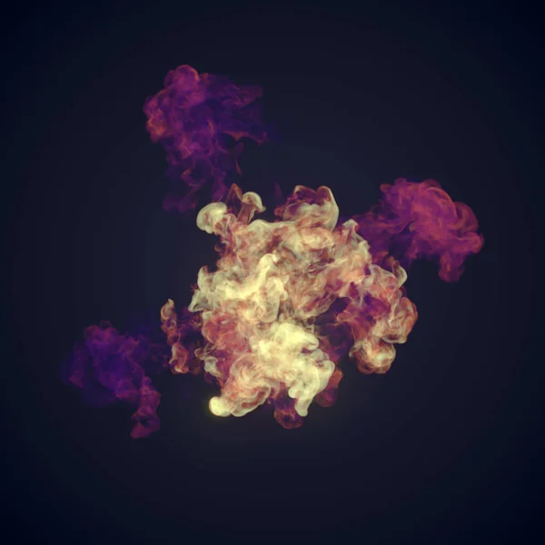 Explosion Fantastique Abstraite Avec Mélange Fumée Multicolore Sur Fond Sombre — Photo