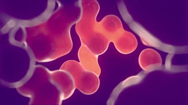 Neon renkli parlayan sıvı damlaları 3d döngü canlandırma HD canlandırma çözünürlüğü