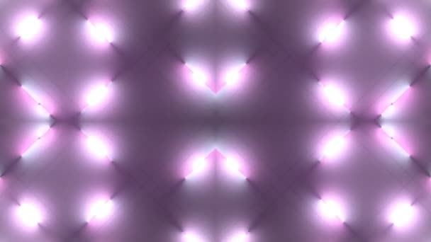 Mozgó rózsaszín fénycsövek 3d teszik kaleidoszkópos minta hurok animáció — Stock videók