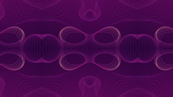 Kaleidoscopic pattern of distorted purple lines. 3d rendering loop animation — Stock Video