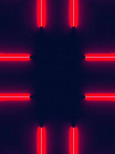 Muster Aus Leuchtenden Neonstreifen Zeitgenössisches Abstraktes Konzeptdesign Minimaler Geometrischer Hintergrund — Stockfoto