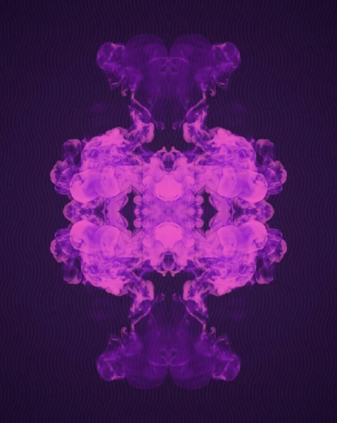Trendy Kaleidoscopic Pattern Fantastic Violet Colored Chemical Smoke Dark Background — Stock Photo, Image