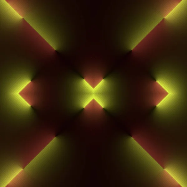 Kaleidoskopisches Muster Aus Leuchtenden Neonstreifen Rendering Minimalen Stil Modernes Grafisches — Stockfoto