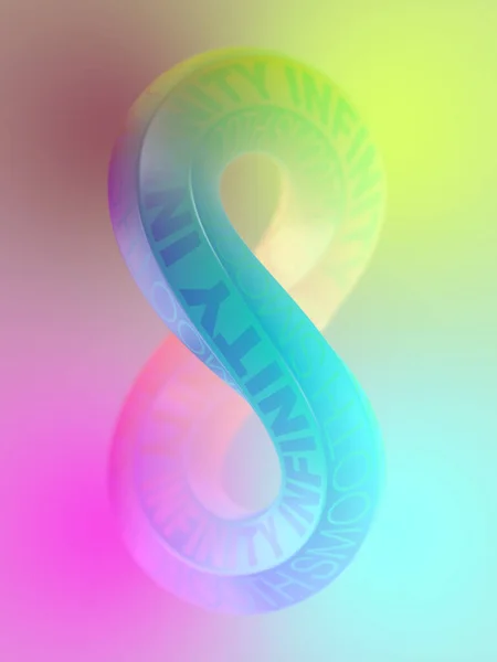 Neon Color Impossible Math Figure Depth Field Effect Trendy Abstract — kuvapankkivalokuva