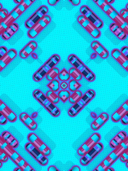 Kaleidoscopisch Patroon Van Driedimensionale Meerkleurige Lijnen Stippen Met Trendy Verloop — Stockfoto