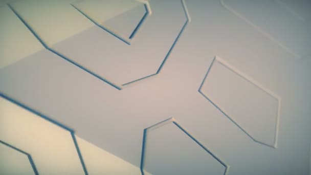 Cycling motion geometric shape in white. 3d rendering loop animation HD — Wideo stockowe