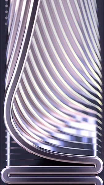 Serpiente Fluida Líquido Lujo Plateado Ilustración Digital Abstracta Proyección Ortográfica — Foto de Stock