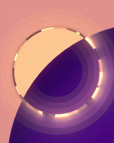 Geometrisk Sammansättning Rundade Figurer Med Harmonisk Färg Och Lysande Ring — Stockfoto