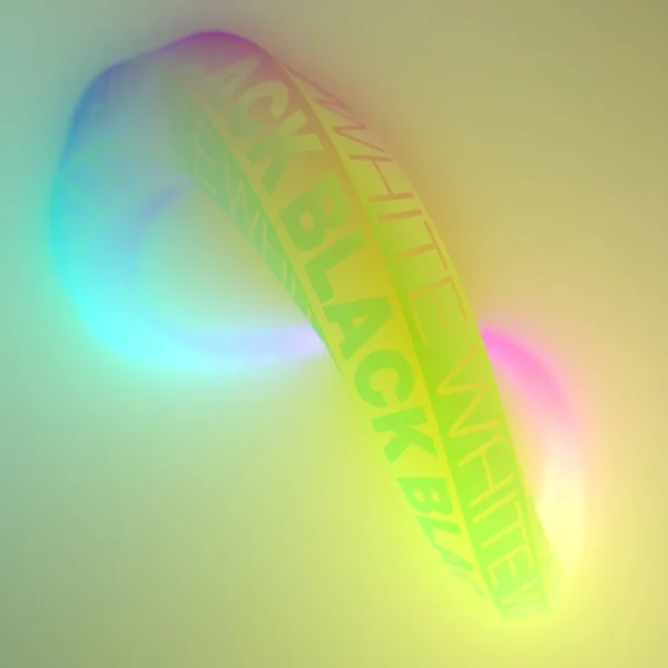 Trendig Neonfärgad Abstrakt Mall Med Mobius Ring Rendering Digital Illustration — Stockfoto