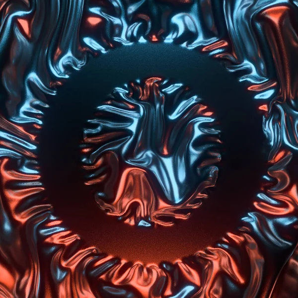 Цифрова Ілюстрація Чорної Металевої Блискучої Фольги Контрастними Червоно Синіми Відбиттями — стокове фото