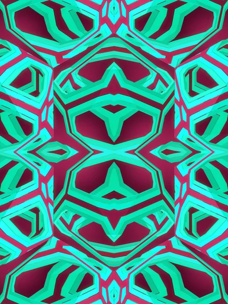 Rendering Kaleidoskopisk Digital Illustrasjon Abstrakt Geometrisk Bakgrunn Med Trendy Gradient – stockfoto