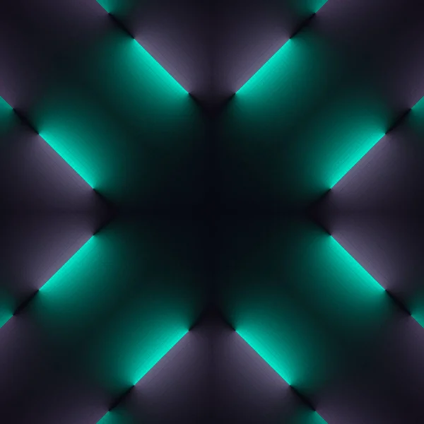 Darstellung Kaleidoskopischer Muster Aus Leuchtenden Neonstreifen Futuristischer Hintergrund Abstraktes Kreatives — Stockfoto