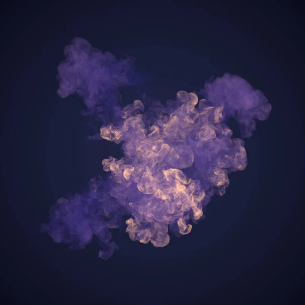 化学爆炸与神奇的霓虹灯彩色烟雾隔离在黑暗的背景 摘要辉光效果设计 3D渲染数字图像 — 图库照片