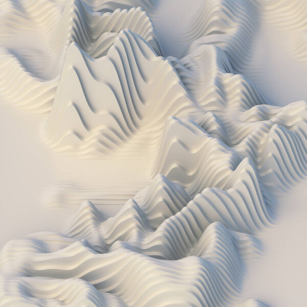 Fantastic Composition White Wavy Stripes Modern Rendering Cover Design Elegant Stock Image