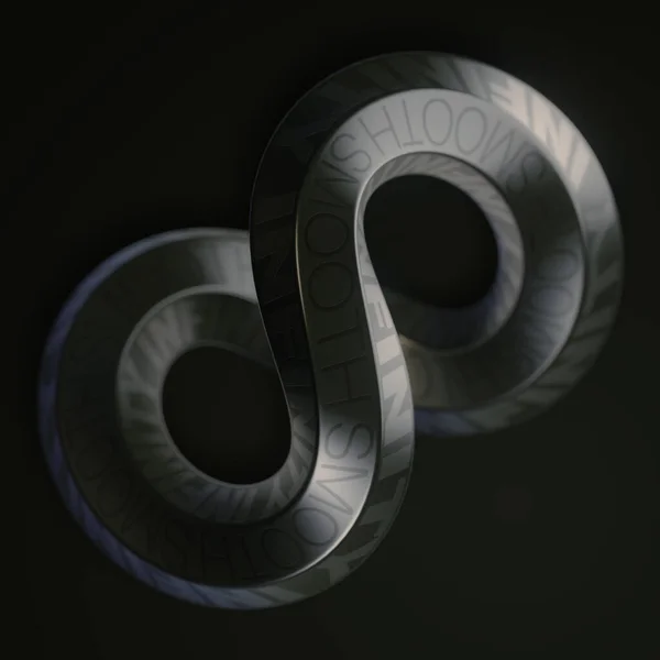 Mörk Metallisk Abstrakt Magisk Form Moderna Optiska Illusionssymboler Tolkning Digital — Stockfoto