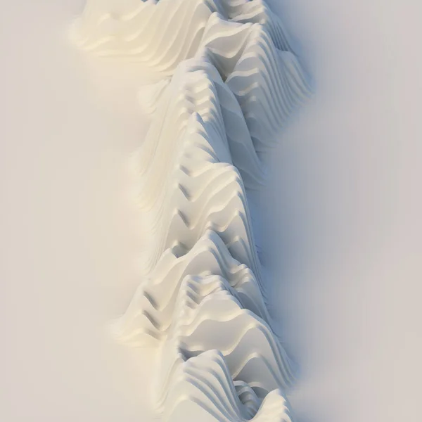 Paisagem Abstrata Listras Onduladas Brancas Estilo Arte Papel Decoração Elegante — Fotografia de Stock