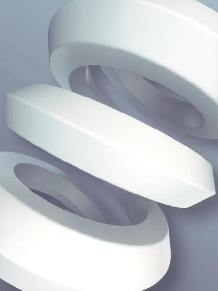 Forma Geométrica Blanca Forma Espiral Fondo Creativo Representación Ilustración Digital — Foto de Stock