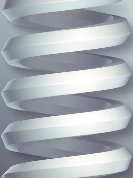 White twisted spring. Modern shape for decoration design. Abstract art background. 3d rendering digital illustration