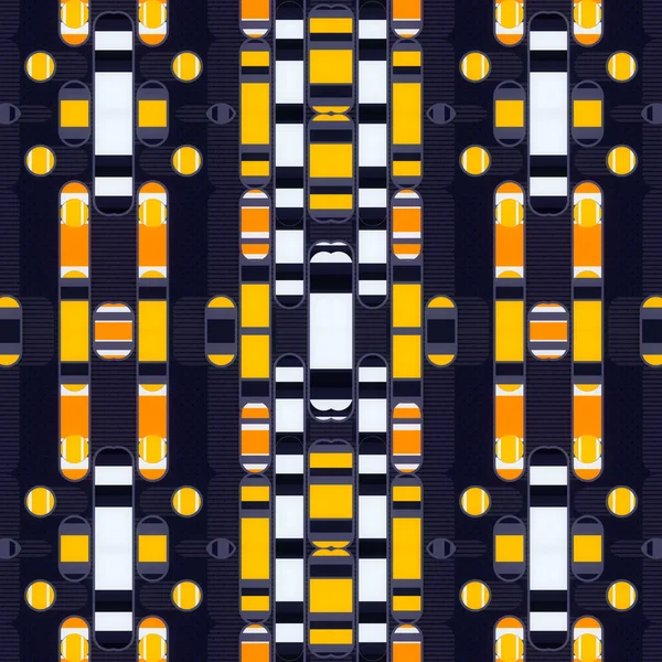 Kaleidoskopisk Mønster Flerfargede Linjer Prikker Abstrakt Gjengivelse Digital Illustrasjon Minimal – stockfoto