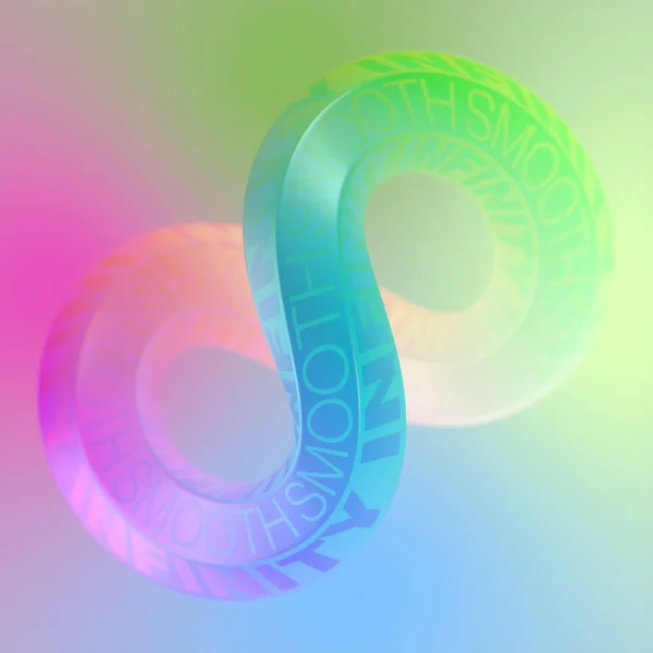 Digitális Illusztráció Egy Neon Színű Mobius Szalag Futurisztikus Grafikai Stílus — Stock Fotó