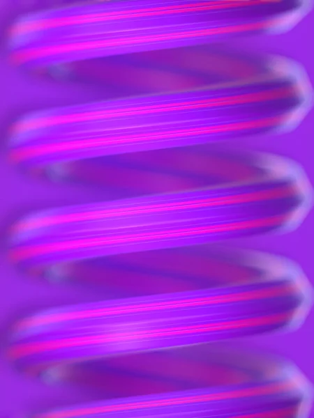 Spirale Mit Neonstreifen Und Tiefenschärfeeffekt Rendering Licht Hintergrund Abstraktes Futuristisches — Stockfoto