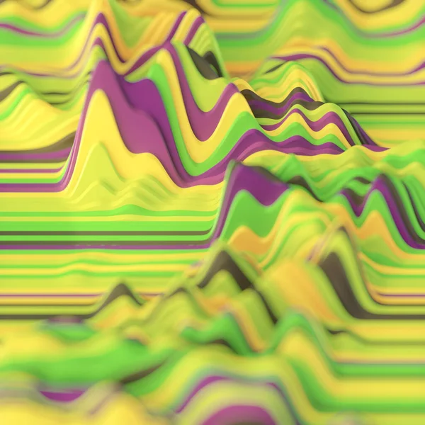 Multicolor Fantasy Mountain Relief Depth Field Effect Abstract Geometric Background — ストック写真