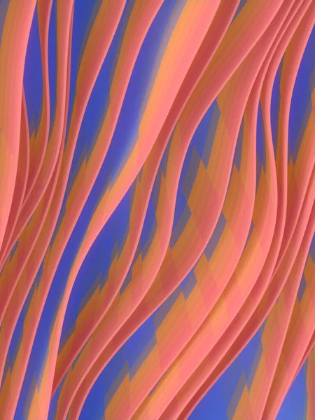 Glatte Wellige Streifen Aus Buntem Stoff Wind Abstrakte Digitale Illustration — Stockfoto