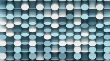 Digital seamless loop wave-animated background of tilted cylinders with a trendy gradient. Geometric pattern in abstract style. Minimal concept. Design element. 3d rendering. HD resolution