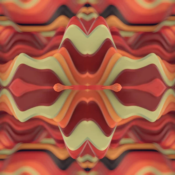 Fantastic Kaleidoscopic Pattern Colorful Wavy Stripes Depth Field Effect Rendering — Photo