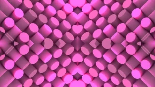 Kaleidoscopic Pattern Moving Waves Chaotically Flashing Cylinders Creative Modern Design — Wideo stockowe