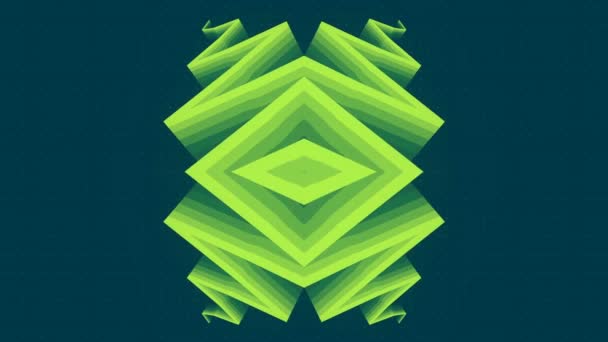 Endlessly Moving Kaleidoscopic Zigzag Pattern Trendy Green Colored Gradient Rendering — Wideo stockowe