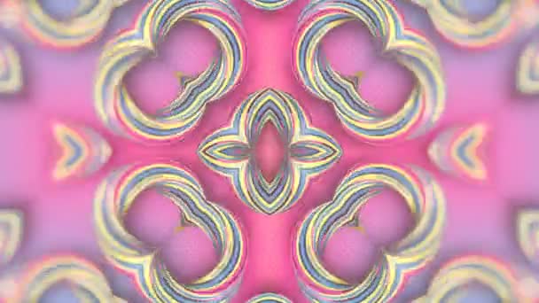 Psychedelic Pattern Group Curved Iridescent Twisted Shapes Abstract Creative Background — Wideo stockowe