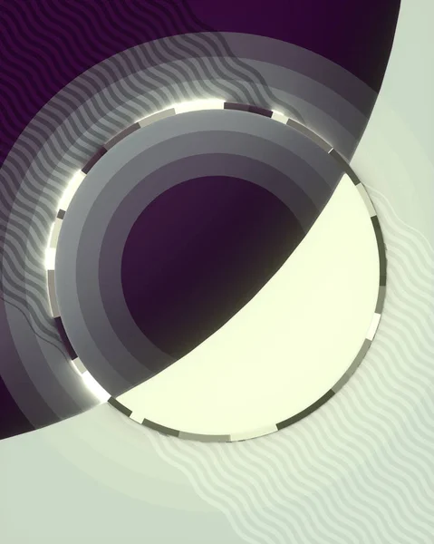 Sammensetning Med Selvlysende Spinneringer Sirkelgeometrisk Form Moderne Trendy Design Abstrakt – stockfoto