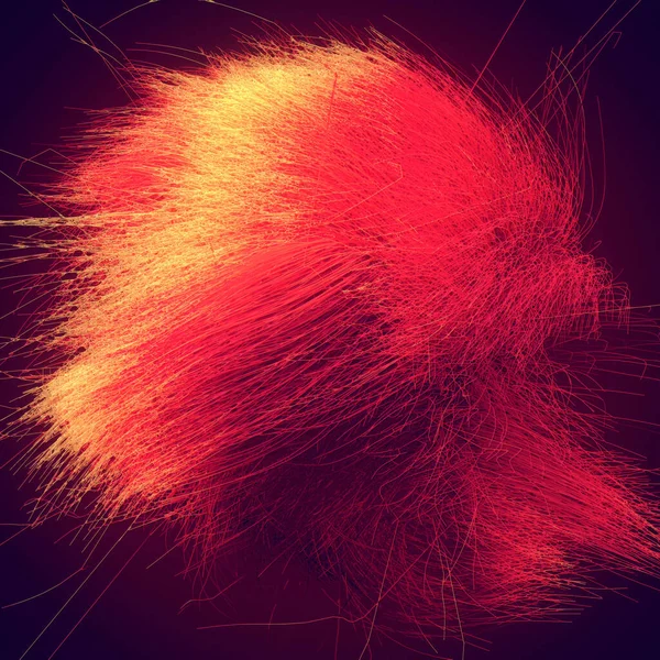 美丽的红色植被的组成 抽象的艺术背景 3D渲染数字图像 — 图库照片