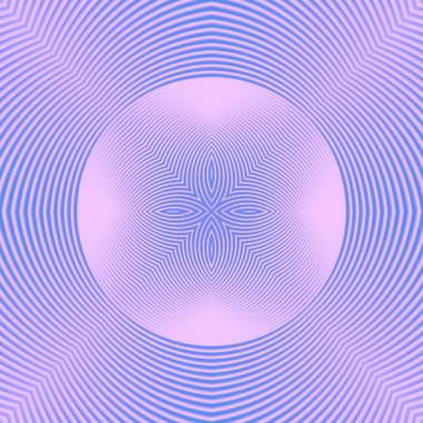 Mavi arkaplandaki pembe çizgilerin deseni daire şeklinde üç boyutlu geometrik bir nesneyi temsil ediyor. Yaratıcı tasarım. 3d dijital resimleme