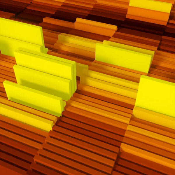 Abstrakte Form Von Wellenförmigen Schiebeelementen Aus Dem Datenstapel Rendering Trendiges — Stockfoto