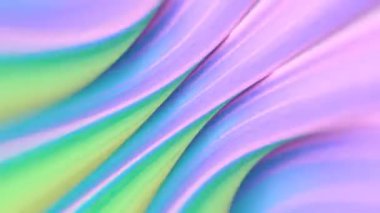 Sonsuz şekilde dönen neon renkli geometrik şekillerin soyut dalgalı arka planı. Yaratıcı tasarım. Dijital dikişsiz döngü animasyonu. 3D görüntüleme. HD çözünürlüğü