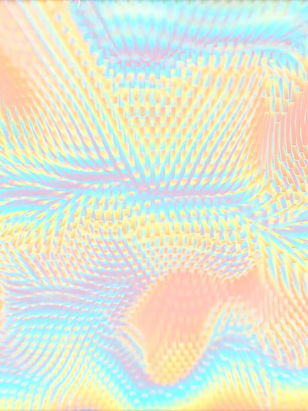 単純なネオン色の長方形の波状のフィールドの概要 モダンなデザイン アートパターンの装飾要素の背景 最小限のコンセプト 3Dレンダリングデジタルイラスト — ストック写真